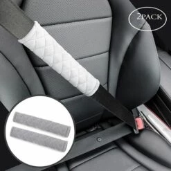 ILOVEMILAN Lot De Deux Coussins De Ceinture De Sécurité De Voiture Doux Pour Tous Les Propriétaires De Voiture Pour Une Conduite Plus Confortable (gris) -Cage, caisse et transport pour chien Soldes 63860357 3