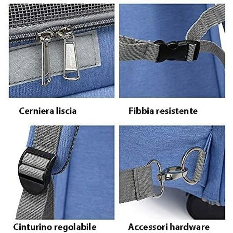 JUNJUN-Sac à Dos à Roulettes Pour Transport Pet Poussette Pet Carrier Puppy Cat Transport Bag Sac à Dos Confortable 3 JUNJUN-Sac à Dos à Roulettes Pour Transport Pet Poussette Pet Carrier Puppy Cat Transport Bag Sac à Dos Confortable – Image 3