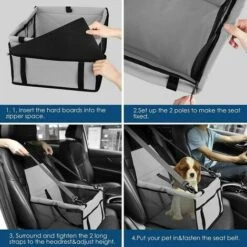 DECKON Siège Rehausseur Pour Animaux De Compagnie Pour Petits Chiens, Housse De Siège Rehausseur Imperméable Et Respirant Pour Chien, Sac De Transport Protecteur Pour Animaux De Compagnie Gris 8 DECKON Siège Rehausseur Pour Animaux De Compagnie Pour Petits Chiens, Housse De Siège Rehausseur Imperméable Et Respirant Pour Chien, Sac De Transport Protecteur Pour Animaux De Compagnie Gris -Cage, caisse et transport pour chien Soldes 64078054 4