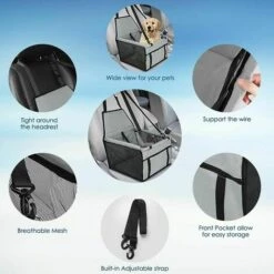 DECKON Siège Rehausseur Pour Animaux De Compagnie Pour Petits Chiens, Housse De Siège Rehausseur Imperméable Et Respirant Pour Chien, Sac De Transport Protecteur Pour Animaux De Compagnie Gris 9 DECKON Siège Rehausseur Pour Animaux De Compagnie Pour Petits Chiens, Housse De Siège Rehausseur Imperméable Et Respirant Pour Chien, Sac De Transport Protecteur Pour Animaux De Compagnie Gris -Cage, caisse et transport pour chien Soldes 64078054 5