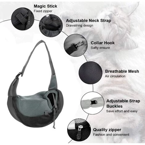 ARC-EN-CIéL Sac De Transport Chien Sac à Bandoulière Pour Chat Chiot Réglable Sac De Voyage Pour Petits Animaux Sac à Main Chien Avec Pochette En Filet Respirant Sacoche Chien Portable Pour Marché Extérieur Noir Longueur Totale 37cm,Arcenciél 2 ARC-EN-CIéL Sac De Transport Chien Sac à Bandoulière Pour Chat Chiot Réglable Sac De Voyage Pour Petits Animaux Sac à Main Chien Avec Pochette En Filet Respirant Sacoche Chien Portable Pour Marché Extérieur Noir Longueur Totale 37cm,Arcenciél – Image 2