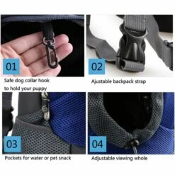 ARC-EN-CIéL Outdoor Pet Dog Carrier Nylon Portatile Pet Dog Bag Mesh Pet Backpack Head Out (M, Blu), Arcenciél 7 ARC-EN-CIéL Outdoor Pet Dog Carrier Nylon Portatile Pet Dog Bag Mesh Pet Backpack Head Out (M, Blu), Arcenciél -Cage, caisse et transport pour chien Soldes 64127188 3