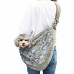 CARILLONSàVENT Sac De Transport Pour Petit Chien Chat Sac à Bandoulière Respirant Camouflage Sac De Voyage Chien Chiot Pour Petite Animaux Domestique Jusqu’à 7kg(Vert) Carivent