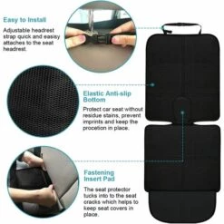 HAZEL Protecteur De Siège De Voiture, Protection Siège Couvre Siège Voiture Pour Enfant/Chien Avec Organisateur, Couvre Siège Auto Antidérapage（Noir,1 PACK） -Cage, caisse et transport pour chien Soldes 64196729 5