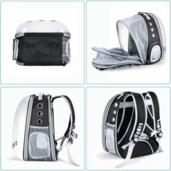 HAZEL Sac à Dos Chat Chien. Sac Transport Chat Chien.Sac à Dos Transparent Pour Chat Et Chien Animal De Compagnie,Sac à Bulles Extensible Portable Pour Voiture/Shopping/Plein AI -Cage, caisse et transport pour chien Soldes 64197047 5