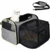 HAZEL Sac De Transport Chat Chien Extensible Et Autres Animaux De Compagnie, Filet Respirant, Spacieux, Pliable, Avec Matelas En Peluche Amovible Pour Voyage En Avion/Train/Voiture (43 * 28 * 28cm)
