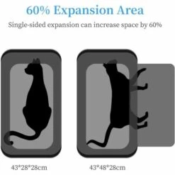 HAZEL Sac De Transport Chat Chien Extensible Et Autres Animaux De Compagnie, Filet Respirant, Spacieux, Pliable, Avec Matelas En Peluche Amovible Pour Voyage En Avion/Train/Voiture (43 * 28 * 28cm) -Cage, caisse et transport pour chien Soldes 64197593 5