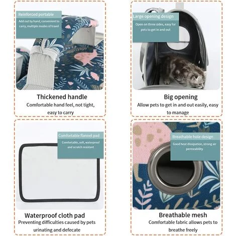 BENOBBY KIDS Sac à Dos Chat Chien, L'espace Pour Animaux De Compagnie Capsule Sac À Dos,Sac De Transport Trolley Pour Animaux,Respirant ,pour Chats, Petits Chiens, Petits Animaux (Rose) 4 BENOBBY KIDS Sac à Dos Chat Chien, L'espace Pour Animaux De Compagnie Capsule Sac À Dos,Sac De Transport Trolley Pour Animaux,Respirant ,pour Chats, Petits Chiens, Petits Animaux (Rose) – Image 4