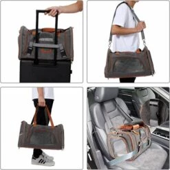 BENOBBY KIDS Sac De Transport Chat Petit Chien Chihuahua Animaux Lapin Pliable Lavable Coussin Sac à Main Bandoulière Pour Balader Voyage En Voiture Train Avion -Cage, caisse et transport pour chien Soldes 64417558 5