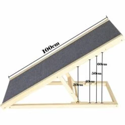 DAY PLUS 100 Cm De Long Marches En Bois Pour Chien Rampe Pour Chien Rampe Réglable En Hauteur Pour Voiture Pour Grand Chien Rampe Pour Animal De Compagnie, Anti-dérapant