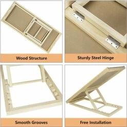 DAY PLUS 100 Cm De Long Marches En Bois Pour Chien Rampe Pour Chien Rampe Réglable En Hauteur Pour Voiture Pour Grand Chien Rampe Pour Animal De Compagnie, Anti-dérapant -Cage, caisse et transport pour chien Soldes 64568142 3
