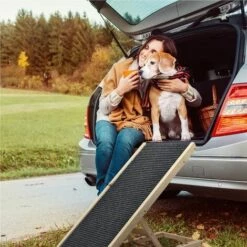 DAY PLUS 100 Cm De Long Marches En Bois Pour Chien Rampe Pour Chien Rampe Réglable En Hauteur Pour Voiture Pour Grand Chien Rampe Pour Animal De Compagnie, Anti-dérapant -Cage, caisse et transport pour chien Soldes 64568142 5