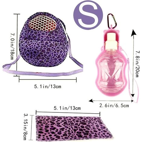 LLOVE Sac De Transport Pour Animal Domestique - Bandoulière Réglable Avec Bol Pour Petits Animaux - Mangeoire Pour Lapin - Sac De Voyage Respirant - Taille S : 18 X 13 Cm - Léopard Violet 3 LLOVE Sac De Transport Pour Animal Domestique - Bandoulière Réglable Avec Bol Pour Petits Animaux - Mangeoire Pour Lapin - Sac De Voyage Respirant - Taille S : 18 X 13 Cm - Léopard Violet – Image 3