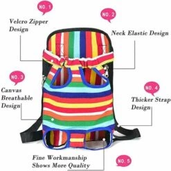 Ensoleillé Sac De Transport Pour Chien Sac à Dos Pour Chiens Chats, Sac à Dos De Randonnée Pour Chat, Sac De Transport Pour Chien, Sac De Poitrine Pour Animaux De Compagnie -Cage, caisse et transport pour chien Soldes 64882641 3