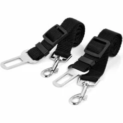 PERLE RARE 2X Laisse Ceinture De Sécurité Pour Chien/Chat/Animaux De Compagnie Pour Les Sièges De Voiture- Noir