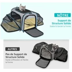 Sac De Transport Chat Chien Extensible, Structure Solide, Rangement Facile, Filet Respirant, Spacieux, Pliable, Pour Voyage En Train/Voiture/Restaurant/Avion Approuvé Bleu 56Vingt 9 Sac De Transport Chat Chien Extensible, Structure Solide, Rangement Facile, Filet Respirant, Spacieux, Pliable, Pour Voyage En Train/Voiture/Restaurant/Avion Approuvé Bleu 56Vingt -Cage, caisse et transport pour chien Soldes 64941249 5