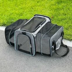 BDD Sac De Transport Pliable Et Extensible Pour Animaux De Compagnie Sortant Du Sac De Transport Pour Animaux De Compagnie De Voiture Portable (bleu Petit)