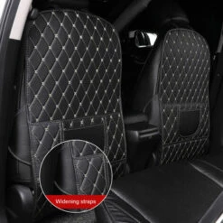 FUIENKO Protecteur De Siège Arrière De Voiture Pour Enfants, 2 Pièces, Protection Anti-coup, Imperméable, Accessoires D'intérieur,1pcs Black Short -Cage, caisse et transport pour chien Soldes 65410179 3