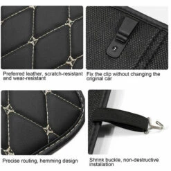 FUIENKO Protecteur De Siège Arrière De Voiture Pour Enfants, 2 Pièces, Protection Anti-coup, Imperméable, Accessoires D'intérieur,1pcs Black Short -Cage, caisse et transport pour chien Soldes 65410179 4