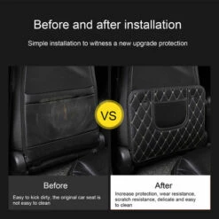FUIENKO Protecteur De Siège Arrière De Voiture Pour Enfants, 2 Pièces, Protection Anti-coup, Imperméable, Accessoires D'intérieur,1pcs Black Short -Cage, caisse et transport pour chien Soldes 65410179 5
