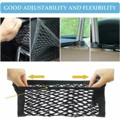 MONLY Filet De Rangement Voiture Universelle ,Filet Protection Voiture,Filet De Protection Voiture Pour Bébé Et Chien,Filet De Rangement Pour Siège Auto,Réseau De Siège De Voiture 2 Couches Avec Crochet -Cage, caisse et transport pour chien Soldes 65485303 4