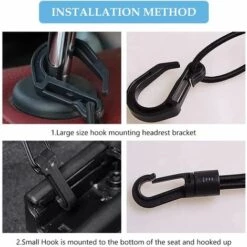 MONLY Filet De Rangement Voiture Universelle ,Filet Protection Voiture,Filet De Protection Voiture Pour Bébé Et Chien,Filet De Rangement Pour Siège Auto,Réseau De Siège De Voiture 2 Couches Avec Crochet -Cage, caisse et transport pour chien Soldes 65485303 5