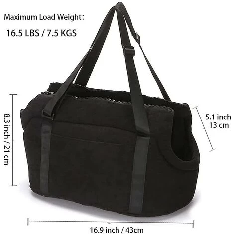 Thsinde Sac De Transport Pour Chien Lavable Sac à Main Pour Petits Chiens Chat Panier Transporteur Sac De Voyage Chihuahua Noir 2 Thsinde Sac De Transport Pour Chien Lavable Sac à Main Pour Petits Chiens Chat Panier Transporteur Sac De Voyage Chihuahua Noir – Image 2