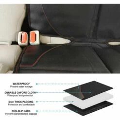 ILOVEMILAN Protecteur De Siège De Voiture Noir 1 Pièce Avec Rembourrage Le Plus épais, Protecteur De Siège De Voiture Pour Bébé/animal De Compagnie, Poche En Filet - Résistant à L'eau - Taille Universelle -Cage, caisse et transport pour chien Soldes 65728141 4