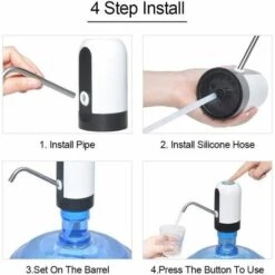 FUHUIDATRADING Pompe à Bouteille D'eau 5 Gallons - Pompe à Eau Potable Pour Bouteille De 5 Gallons 3 à 5 Gallons Réutilisable à Vis Ou à Couronne Tops Distributeur D'eau Automatique à Chargement USB Pour La Maison$ Distributeur De Bouteille D'eau, Pompe à Bouteille D'ea -Cage, caisse et transport pour chien Soldes 65754536 4