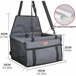 YIENJAOY Sac De Transport Chien Et Chat Avec Rehausseur, Ceinture De Siège De Voiture De Sac De Voiture D'animal Familier Respirant Pour L'animal Chat De Chien Gray -Cage, caisse et transport pour chien Soldes 65808813 4