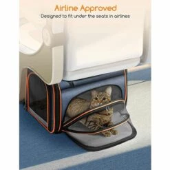YIENJAOY Sac De Transport Pour Chat Chien, Sac De Voyage Respirant Extensible Pour Chats Pliable, Sac Pour Animaux Approuvé Par Les Compagnies Aériennes , Idéal Capacité Moins 6.5kg -Cage, caisse et transport pour chien Soldes 65808967 3