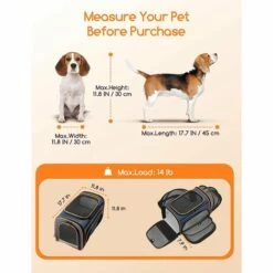 YIENJAOY Sac De Transport Pour Chat Chien, Sac De Voyage Respirant Extensible Pour Chats Pliable, Sac Pour Animaux Approuvé Par Les Compagnies Aériennes , Idéal Capacité Moins 6.5kg -Cage, caisse et transport pour chien Soldes 65808967 4
