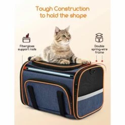 YIENJAOY Sac De Transport Pour Chat Chien, Sac De Voyage Respirant Extensible Pour Chats Pliable, Sac Pour Animaux Approuvé Par Les Compagnies Aériennes , Idéal Capacité Moins 6.5kg -Cage, caisse et transport pour chien Soldes 65808967 5