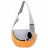 LITZEE Sac Pour Animaux De Compagnie Sac à Bandoulière Sac à Bandoulière Pour Poitrine De Chien Sac De Sortie Portable Pour Animaux De Compagnie, Gris Orange S (40 * 22 * ​​10cm Sac De Transport Pour Chien