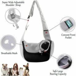 LITZEE Sac Pour Animaux De Compagnie Sac à Bandoulière Sac De Messager Pour Poitrine De Chien Sortant Sac Pour Animaux De Compagnie Portable, Noir Et Gris S (40 * 22 * 10cm Sac De Transport Pour Chien 8 LITZEE Sac Pour Animaux De Compagnie Sac à Bandoulière Sac De Messager Pour Poitrine De Chien Sortant Sac Pour Animaux De Compagnie Portable, Noir Et Gris S (40 * 22 * 10cm Sac De Transport Pour Chien -Cage, caisse et transport pour chien Soldes 65819429 4