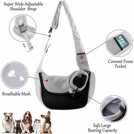 LITZEE Sac Pour Animaux De Compagnie Sac à Bandoulière Sac De Messager Pour Poitrine De Chien Sortant Sac Pour Animaux De Compagnie Portable, Noir Et Gris S (40 * 22 * 10cm Sac De Transport Pour Chien 4 LITZEE Sac Pour Animaux De Compagnie Sac à Bandoulière Sac De Messager Pour Poitrine De Chien Sortant Sac Pour Animaux De Compagnie Portable, Noir Et Gris S (40 * 22 * 10cm Sac De Transport Pour Chien – Image 4