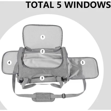 LINKLIFE™ Sac De Transport Pour Animal Chien Chat - Tissu Oxford - 43x25x28cm - Gris 2 LINKLIFE™ Sac De Transport Pour Animal Chien Chat - Tissu Oxford - 43x25x28cm - Gris – Image 2