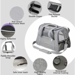 LINKLIFE™ Sac De Transport Pour Animal Chien Chat - Tissu Oxford - 43x25x28cm - Gris 7 LINKLIFE™ Sac De Transport Pour Animal Chien Chat - Tissu Oxford - 43x25x28cm - Gris -Cage, caisse et transport pour chien Soldes 65848830 3