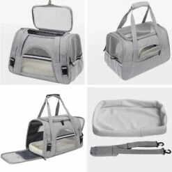 LINKLIFE™ Sac De Transport Pour Animal Chien Chat - Tissu Oxford - 43x25x28cm - Gris 9 LINKLIFE™ Sac De Transport Pour Animal Chien Chat - Tissu Oxford - 43x25x28cm - Gris -Cage, caisse et transport pour chien Soldes 65848830 5