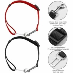 HEGUYEY Lot De 2 Harnais De Voiture Pour Chien Ceinture De Sécurité Réglable Pour Animal De Compagnie Chien Chat Ceinture De Sécurité Pour Voiture -Cage, caisse et transport pour chien Soldes 66093626 3