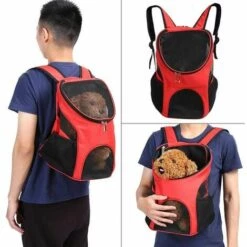 PREMIER Sac A Dos De Transport Pour Chien Chat, Mains Libres Ventilation Réglable Sac à Double Bandoulière Pour Porter Chien Chat Chinot Chaton Lapin Marcher Randonnée Voyager(Noir) -Cage, caisse et transport pour chien Soldes 66119923 5