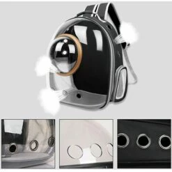 WIAN Sac à Dos Pour Chat, Sac à Dos Pour Chat En Plein Air, Sac à Dos Transparent Pour Chien, Sac à Dos Ventilé Pour Animal De Compagnie Space Capsule (gris, Couverture Transparente) -Cage, caisse et transport pour chien Soldes 66357350 5
