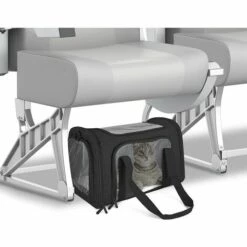 WIAN Chat Et Chien Transporteur, Respirant Pliable Chat Transporteur Caisse Chat Transporteur Amovible En Peluche Matelas - Noir -Cage, caisse et transport pour chien Soldes 66357501 4