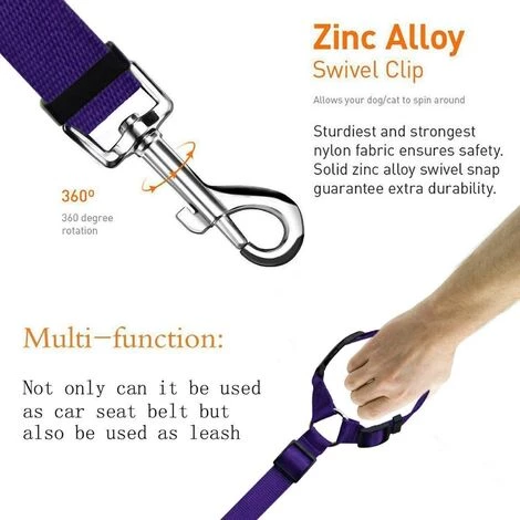 PESCE 2 Packs Chien Chat Sangle De Sécurité Appui-tête De Voiture Retenue Réglable En Nylon Tissu Support De Chien Ceintures De Sécurité De Véhicule Harnais Bleu 2 PESCE 2 Packs Chien Chat Sangle De Sécurité Appui-tête De Voiture Retenue Réglable En Nylon Tissu Support De Chien Ceintures De Sécurité De Véhicule Harnais Bleu – Image 2