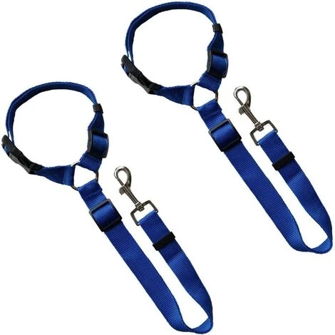 PESCE 2 Packs Chien Chat Sangle De Sécurité Appui-tête De Voiture Retenue Réglable En Nylon Tissu Support De Chien Ceintures De Sécurité De Véhicule Harnais Bleu 3 PESCE 2 Packs Chien Chat Sangle De Sécurité Appui-tête De Voiture Retenue Réglable En Nylon Tissu Support De Chien Ceintures De Sécurité De Véhicule Harnais Bleu – Image 3
