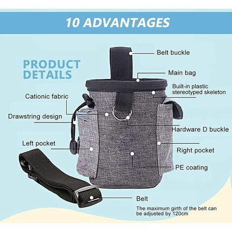 WIAN Sac De Friandises Pour Chien, Sac De Dressage Portable Pour Chiot, Sac De Dressage Pour Chien, Ceinture Réglable Pour Le Dressage De Chiens Et De Chats 3 WIAN Sac De Friandises Pour Chien, Sac De Dressage Portable Pour Chiot, Sac De Dressage Pour Chien, Ceinture Réglable Pour Le Dressage De Chiens Et De Chats – Image 3