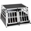 TECTAKE Caisse De Transport Chien En Aluminium 89 Cm X 69 Cm X 50 Cm Noir - Noir