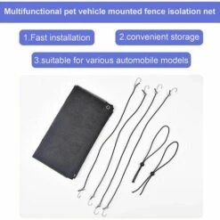 FLETéçA Filet De Sécurité Pour Voiture Pour Animaux De Compagnie, Filet De Barrière Pour Siège Arrière Pour Chien Durable Avec Crochets Et Sangles Pour Chiens (115 X 62 Cm) -Cage, caisse et transport pour chien Soldes 66968267 4