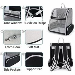 GGNRALNY Sac à Dos Chat Chien, Sac Transport Chat Chien Respirant Et Pliable Pour Petits Chats Et Chiens Chiot, Sac à Dos De Transport Chat Avec Sangle De Sécurité Intérieure -Cage, caisse et transport pour chien Soldes 67353851 4
