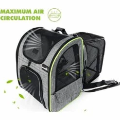 GGNRALNY Sac à Dos Chat Chien Extensible 90%, Sac Transport Pour Chat Petit Chien Respirant, Sac A Dos De Transport Chat Avec Matelas En Peluche Amovible, Pour Voyage En Train/Voiture/Restaurant/Avion